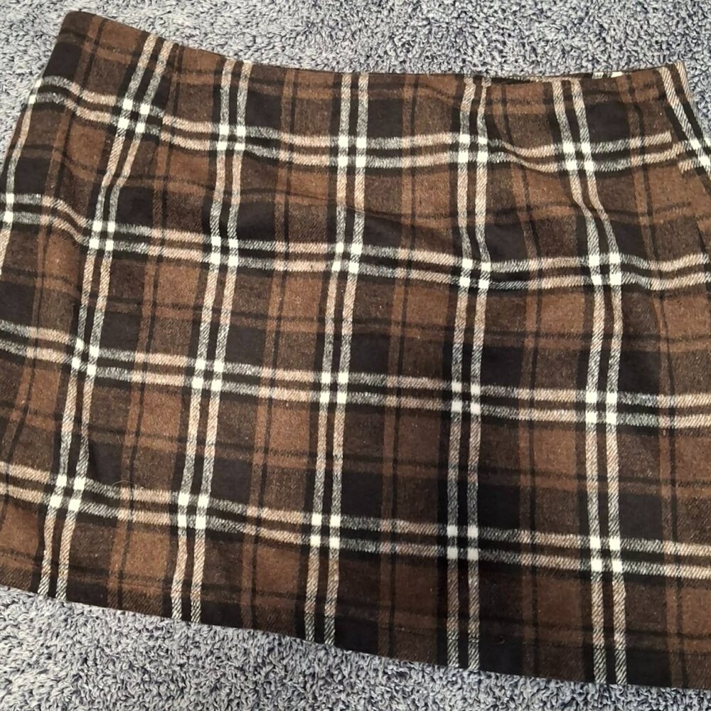 Cute Stylish Plaid Mini Skirt Size XXL